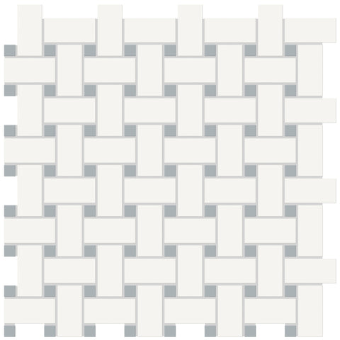 Tile Collection Soho 12x12 Basketweave Mosaic Tile Cloud Blue