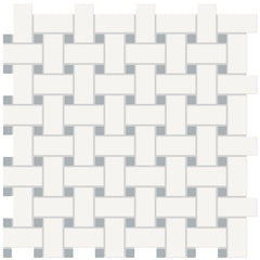 Tile Collection Soho 12x12 Basketweave Mosaic Tile Cloud Blue
