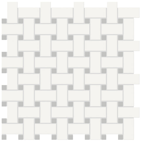 Tile Collection Soho 12x12 Basketweave Mosaic Tile Loft Grey