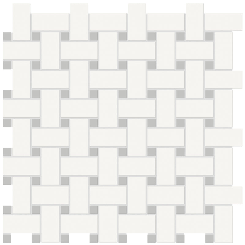 Tile Collection Soho 12x12 Basketweave Mosaic Tile Loft Grey