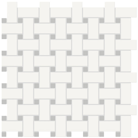 Tile Collection Soho 12x12 Basketweave Mosaic Tile Loft Grey