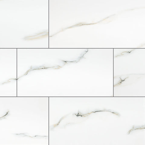 Aria Porcelain Tile Collection Bianco - 24"x48" Swatch