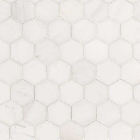 Marble Tile Collection Bianco Dolomite 2" Hexagon Swatch