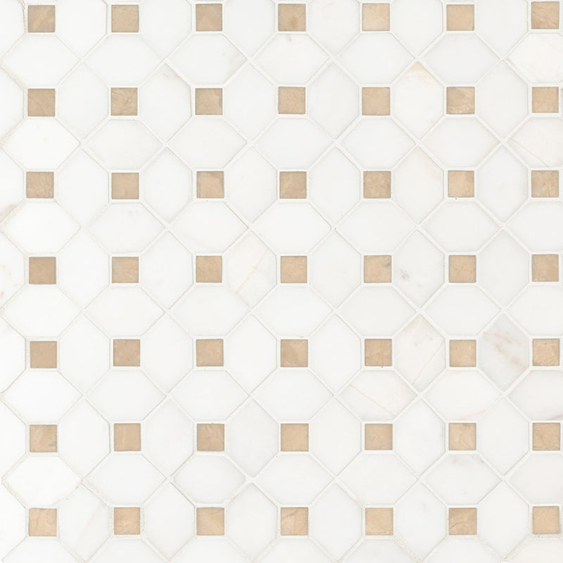 Marble Tile Collection Bianco Dolomite Crema Dotty Pattern