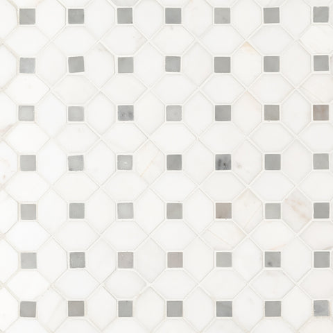 Marble Tile Collection Bianco Dolomite Dotty Pattern Swatch