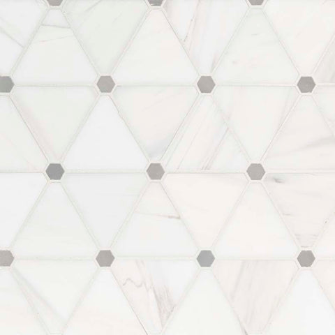 Marble Tile Collection Bianco Dolomite Pinwheel Swatch