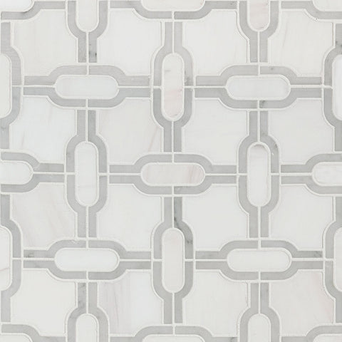 Marble Tile Collection Bianco Dolomite Gridwork Swatch
