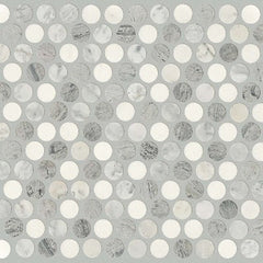 Shaw Tile Chateau Penny Round Mosaic Bianco Carrara Blue Grigio