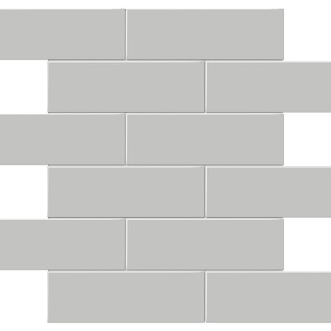 Tile Collection Soho 2x6 Brick Mosaic Tile Loft Grey