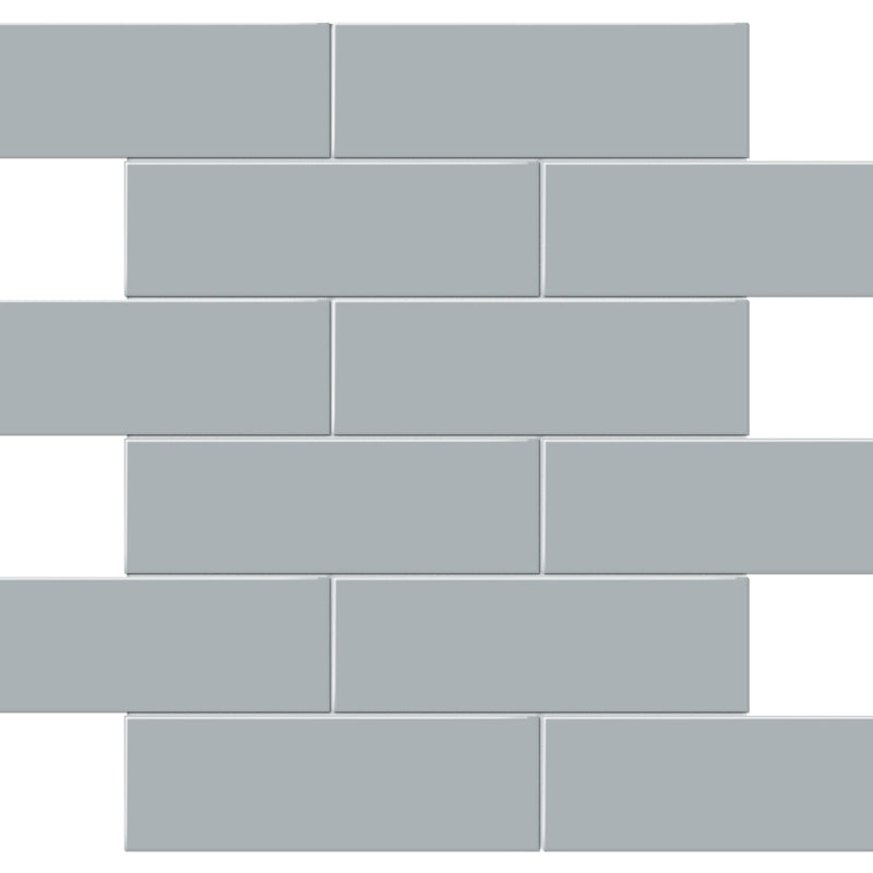 Tile Collection Soho 2x6 Brick Mosaic Tile Cloud Blue