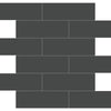 Virginia Tile Soho 2x6 Brick Mosaic Tile Retro Black Glossy