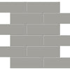 Tile Collection Soho 2x6 Brick Mosaic Tile Cement Chic Glossy