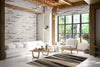 Brickstone Collection Porcelain Tile Rustique White - 2"x18" Room Scene