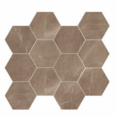 Tile Collection Luxury 3x3 Hexagon Mosaic Tile Amani Bronze Rectified