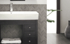 Watercolor Porcelain Tile Collection Graphite- 12"x15" Chevron Mosaic Room Scene