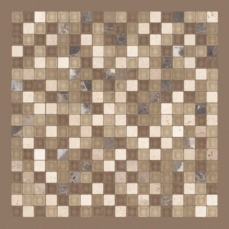 Shaw Tile Awesome Mix Cappuccino 5/8 Mosaic Wall
