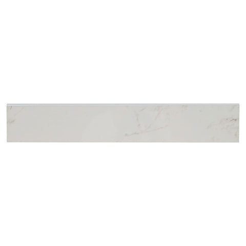 Pietra Porcelain Collection Carrara - 3"x18" Bullnose Polished Swatch