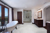 Pietra Porcelain Collection Carrara - 12"x24" Polished Room Scene