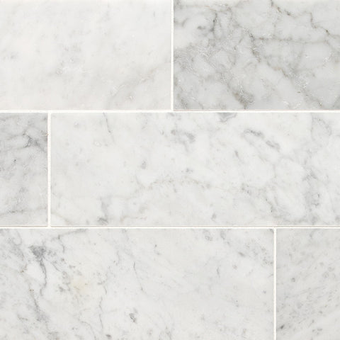 Marble Tile Collection Carrara White  4"x12" - Honed Swatch