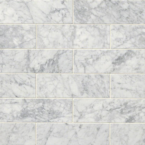 Marble Tile Collection Carrara White  Subway 4"x12" - Polished Swatch