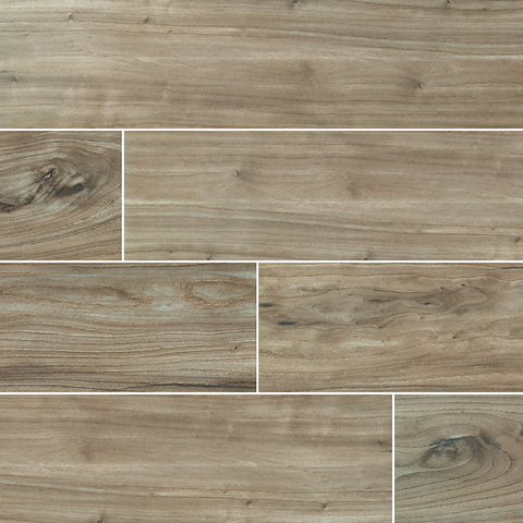 Catalina Collection Teak Porcelain Tile 8x48" Polished Swatch