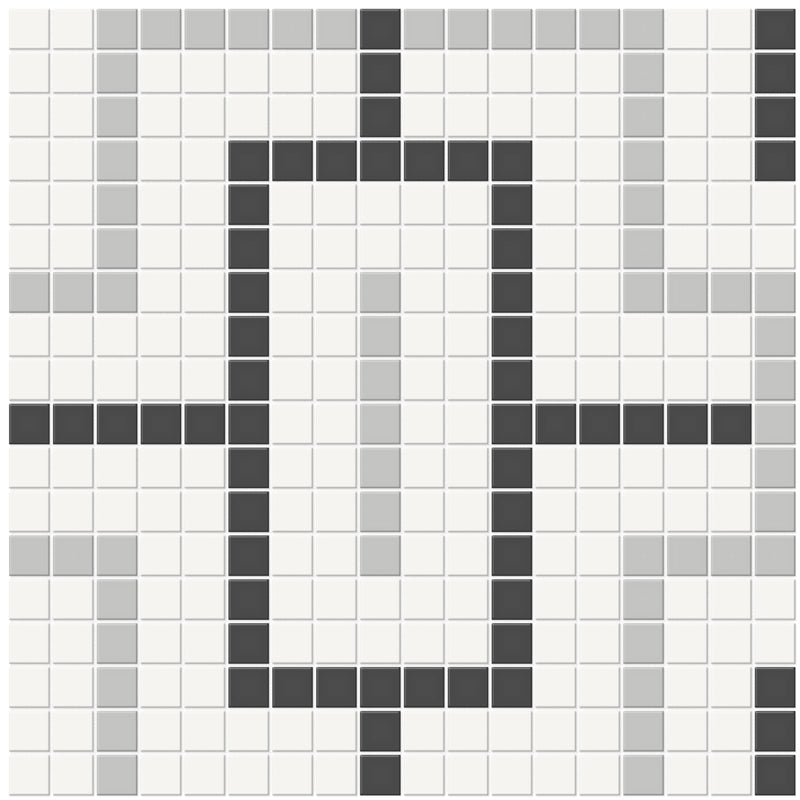 Tile Collection Soho 11x11 Chain Pattern Mosaic Tile Midnight Blend