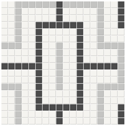 Tile Collection Soho 11x11 Chain Pattern Mosaic Tile Midnight Blend Swatch