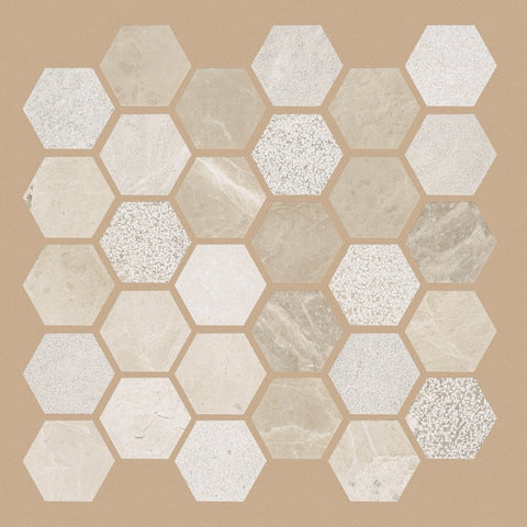Shaw Tile Boca Coastal Textured Hexagon Mosaic Swatch
