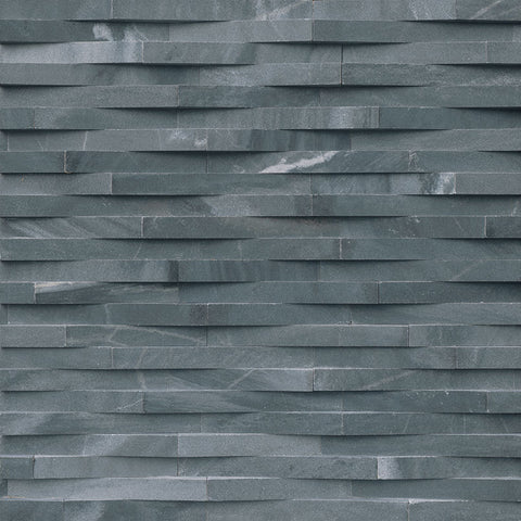 MSI Ledgestone Veneer - Cosmic Black 3D Wave Panel - Split Face Swatch