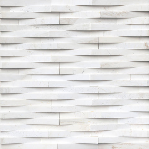 MSI Ledgestone Veneer - Cosmic White 3D Wave Panel - Splitface Swatch