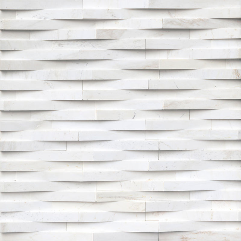 MSI Ledgestone Veneer - Cosmic White 3D Wave Panel - Splitface