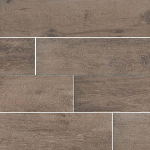 Cottage Collection Brown Porcelain Tile - 8x48" Swatch