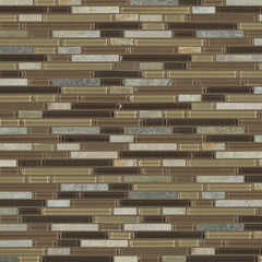 Shaw Tile Awesome Mix Cottonwood Random Linear Mosaic Wall Swatch