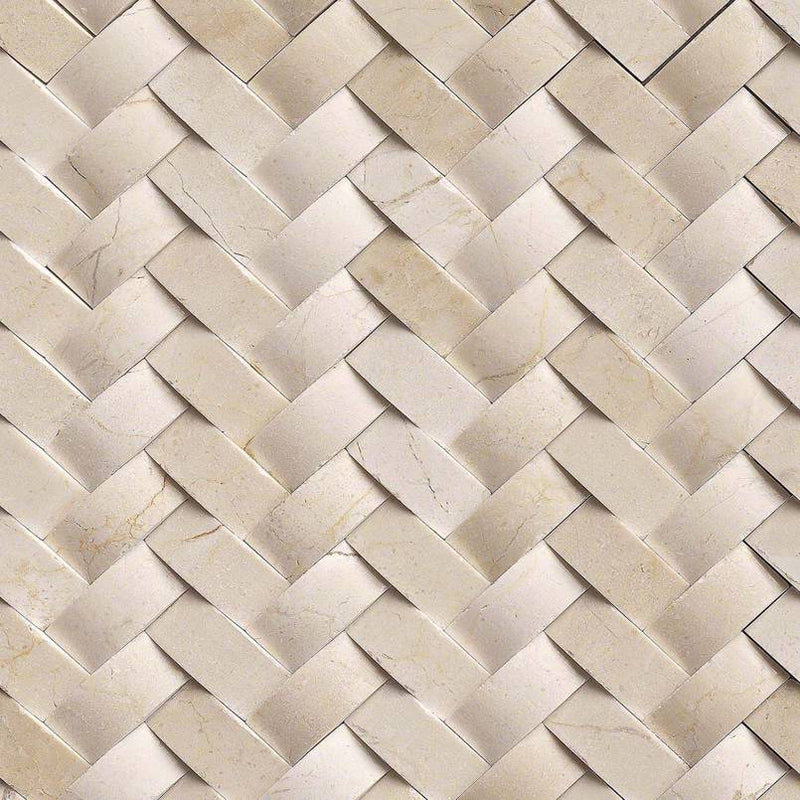 Marble Tile Collection Crema Marfil Herringbone