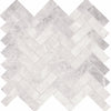 Daltile Eclessia Marble Mosaic Herringbone Cristallo