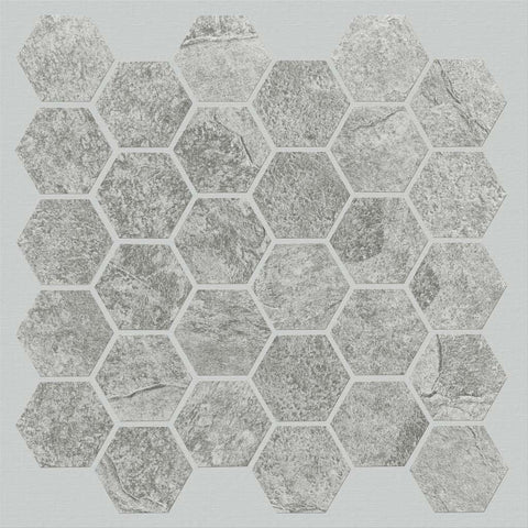 Shaw Tile Crown Grey Hexagon Mosaic Swatch