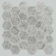 Shaw Tile Crown Grey Hexagon Mosaic Swatch
