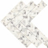 Daltile Eclessia Marble Mosaic Double Herringbone Arabescato Argento