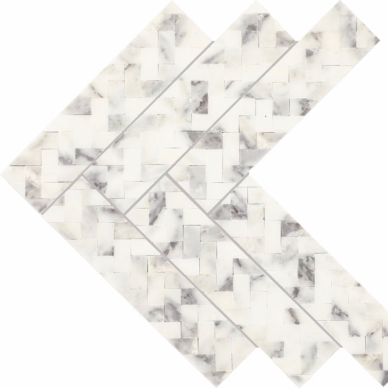 Daltile Eclessia Marble Mosaic Double Herringbone