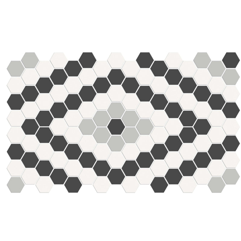 Tile Collection Soho 8x13 Diamond Pattern Mosaic Tile Midnight Blend
