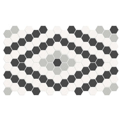 Tile Collection Soho 8x13 Diamond Pattern Mosaic Tile Midnight Blend Swatch