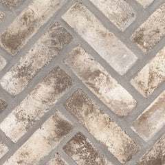 MSI Brickstaks Clay Brick Doverton Gray Reclaimed Herringbone Swatch