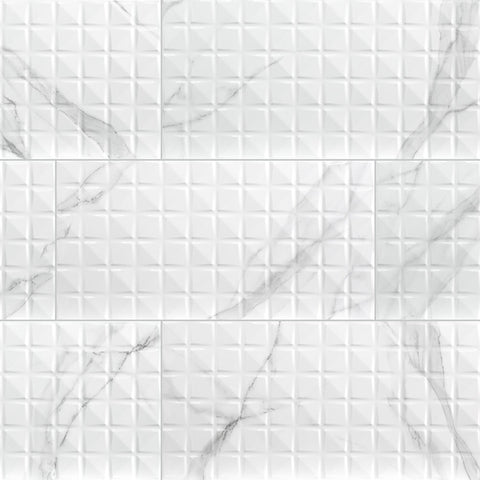MSI Dymo Statuary Chex White Tile 12x24 Swatch