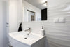 Dymo Ceramic Tile Collection Wavy White Glossy - 12"X24" Room Scene