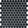 Daltile Uptown Glass Mosaic Hexagon Matte Ebony