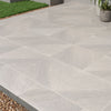 Arterra Porcelain Paver Fossil Snow 24"x24" Outdoor Scene