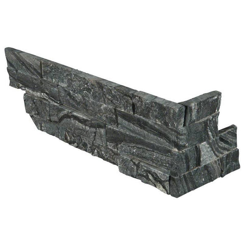 MSI Ledgestone Veneer - Glacial Black Corner - Split Face Swatch