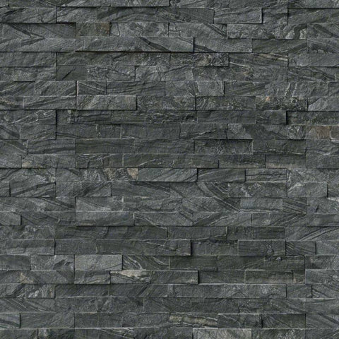 MSI Ledgestone Veneer - Glacial Black Panel - Split Face Swatch