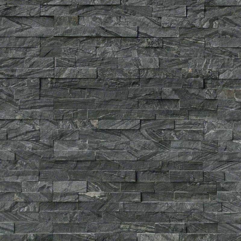 MSI Ledgestone Veneer - Glacial Black Panel - Split Face