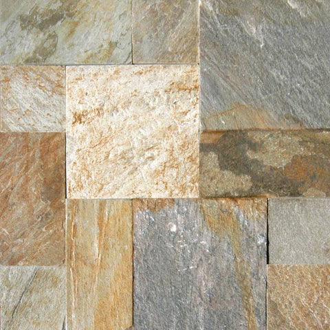 Quartize Tile Collection Golden White - Ashler Pattern Swatch